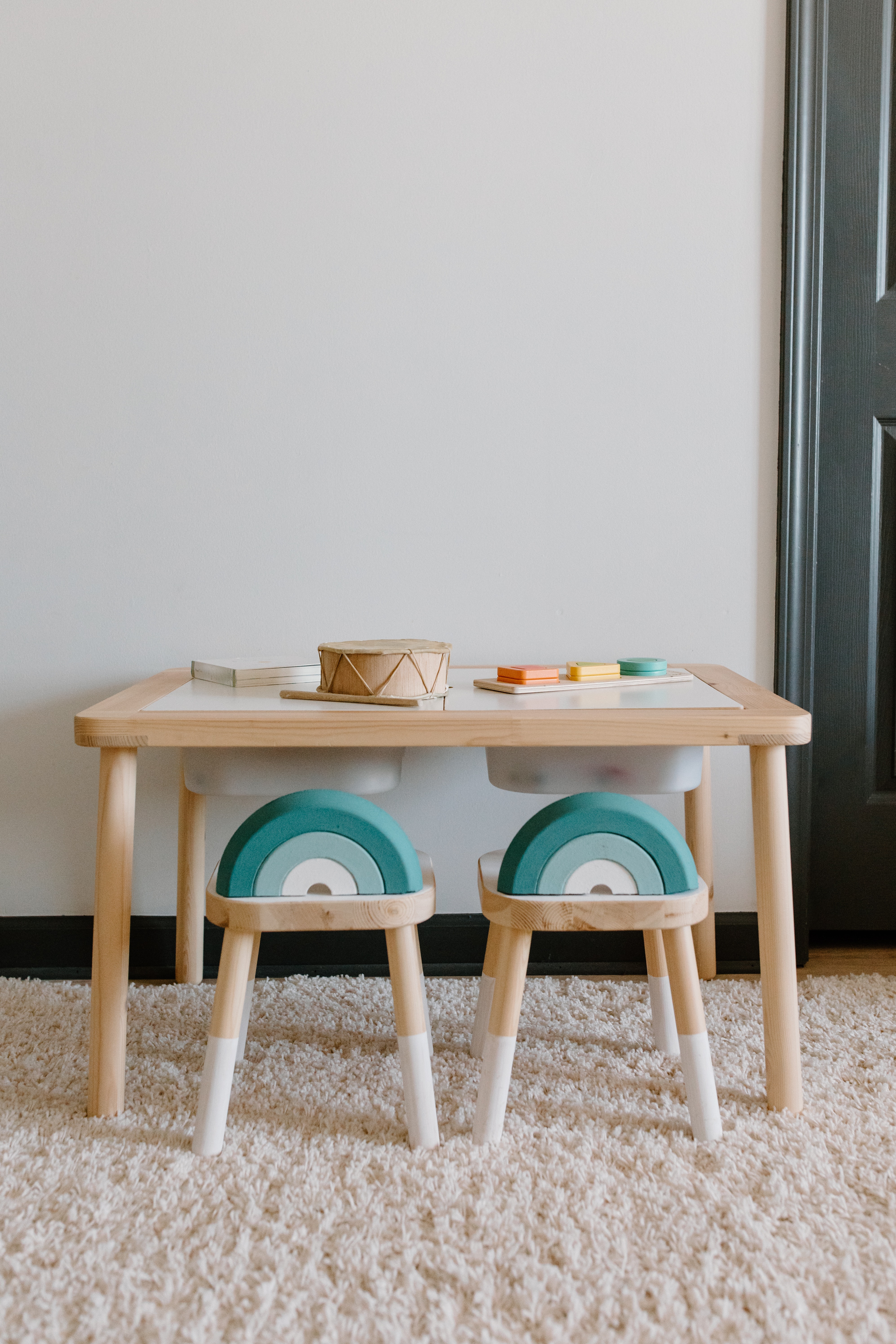 A children's play table. 